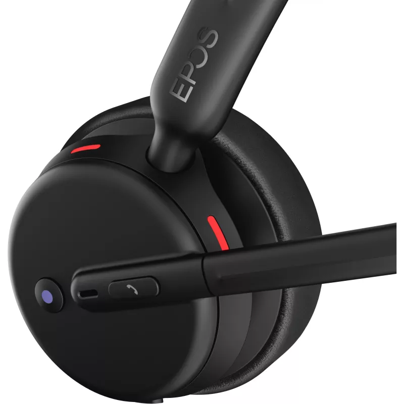 Epos Impact 500, Auricular binaural (ambos oídos), Bluetooth ANC, certificado MS Teams, incl. Dongle USB-C con adaptador USB-A