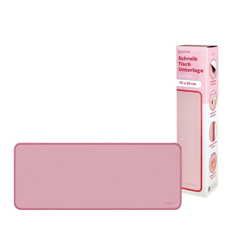 Alfombrilla XXL para ratón y teclado, rosa