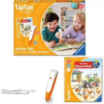 tiptoi Starter-Set: Warum? Wie? Wozu? Auf dem Bauernhof, libro educativo lápiz y libro de imágenes