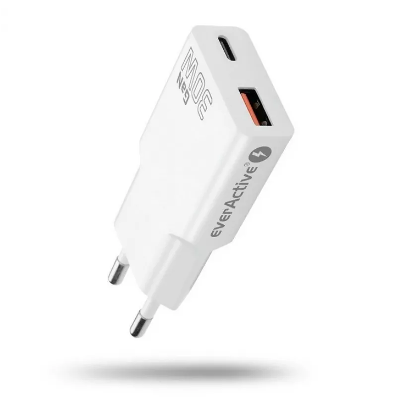 Cargador de pared USB universal everActive SC-380Q Super slim QC 3.0 – Quick Charge 3.0, diseño compacto