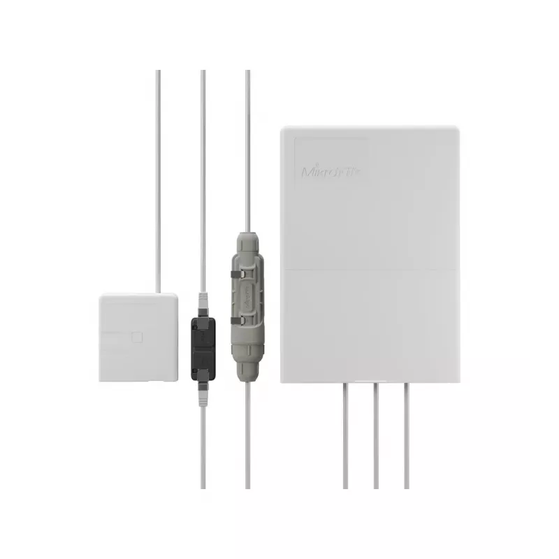Inyector PoE MikroTik GPEN21 con SFP, Gigabit Ethernet (10/100/1000 Mbps), entrada de 12–57 V DC, blanco
