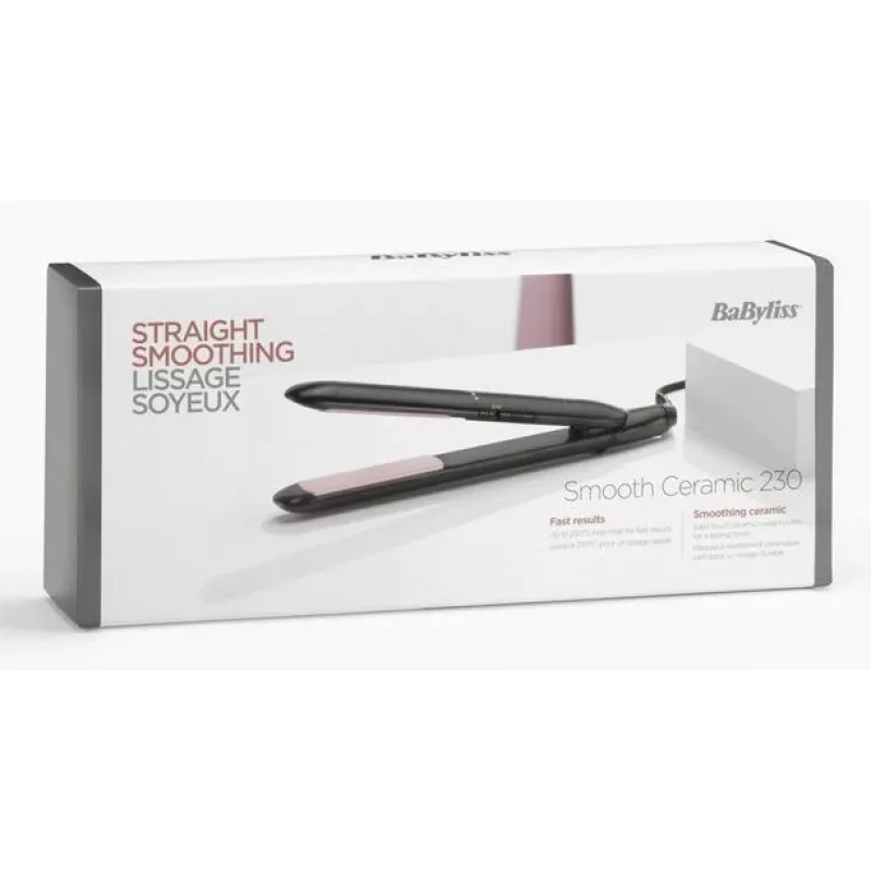Plancha de pelo BaByliss Smooth Ceramic 230 ST241E, negra