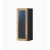 Vitrina Cama Meble VIGO 90 cristal, de pared, 90×35×32 cm, negro/roble wotan
