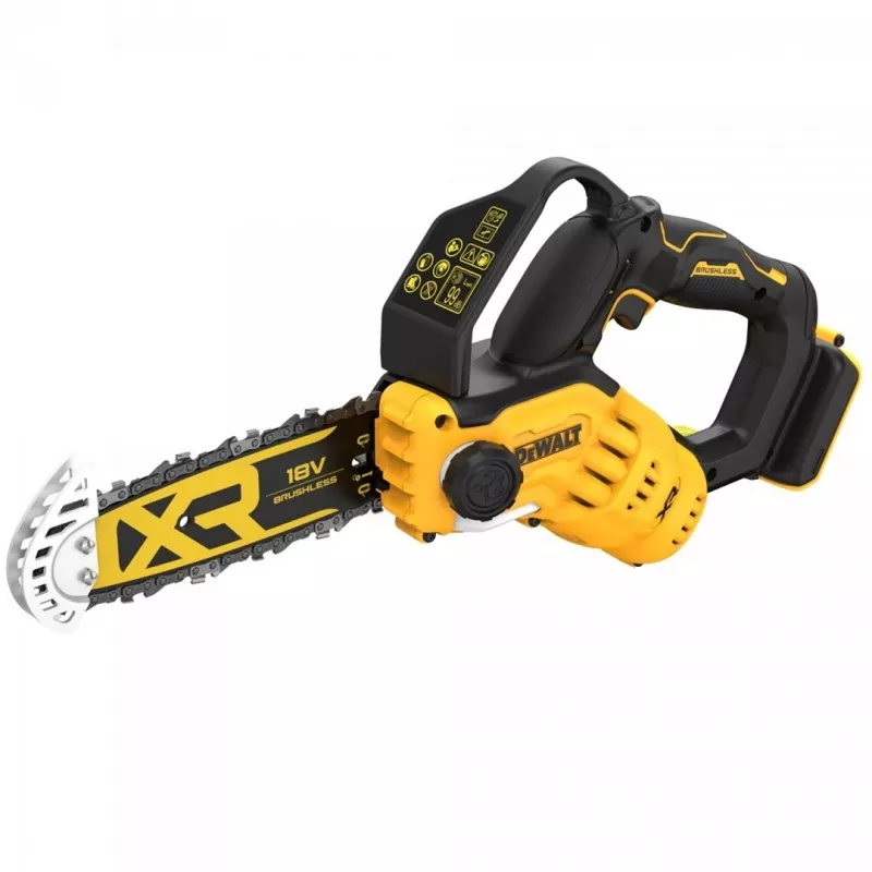 DeWALT DCMPS520N-XJ sierra de podar inalámbrica, 18 V XR, espada de 20 cm, sin escobillas, velocidad de cadena de 8,6 m/s, sin batería ni cargador, amarillo/negro