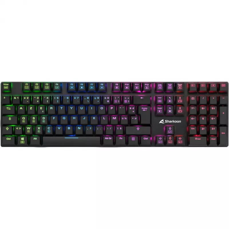 PureWriter RGB, teclado gaming negro, distribución FR, Kailh Choc Low Profile Blue