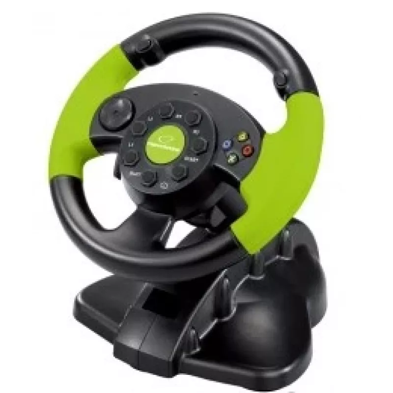 Esperanza EG104 High Octane volante con pedales, PC/PS3/Xbox 360, negro/verde