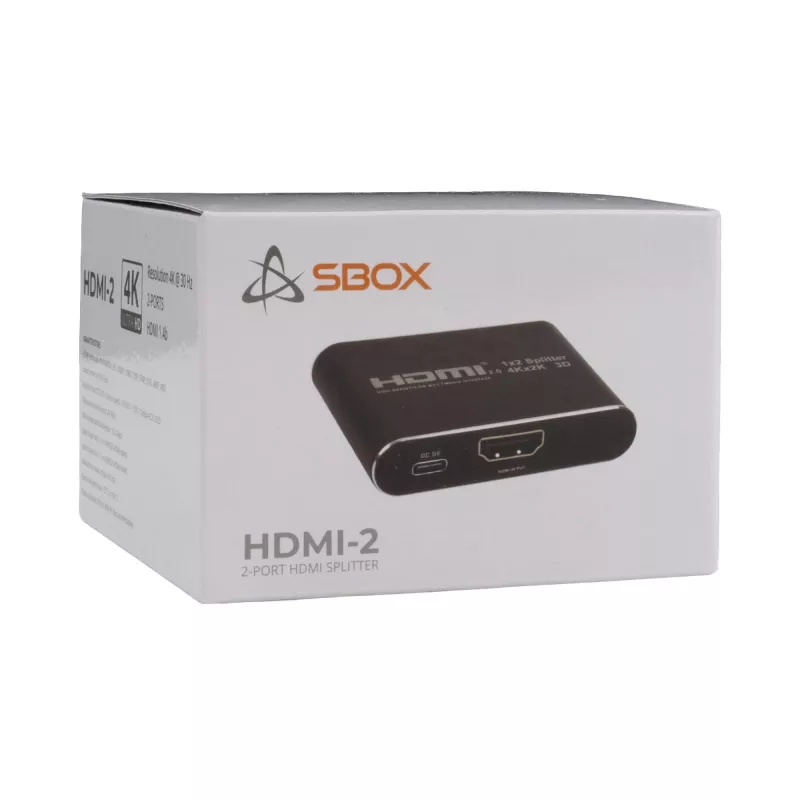 Sbox HDMI-2 splitter HDMI 1x2 4K@30 Hz