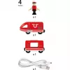 Tren de batería rojo World, vehículo de juguete rojo