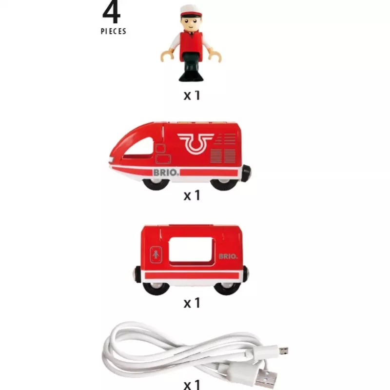 Tren de batería rojo World, vehículo de juguete rojo
