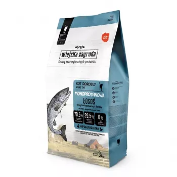 Pienso seco para gatos wiejskazagroda monoproteico salmón Adult 3 kg - sin cereales, proteína única, 38% proteína, 20% grasa