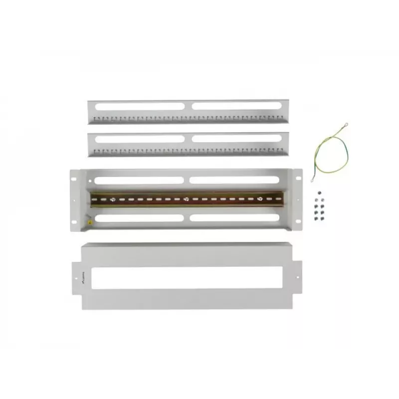 Lanberg AK-VDP103-S panel de distribución de tensión de 19 pulgadas 3U con carril DIN TS-35, gris