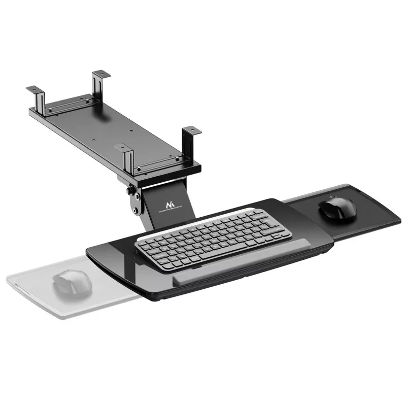 Soporte de teclado bajo mesa Maclean, regulable, máx. 5 kg, negro, MC-156 B