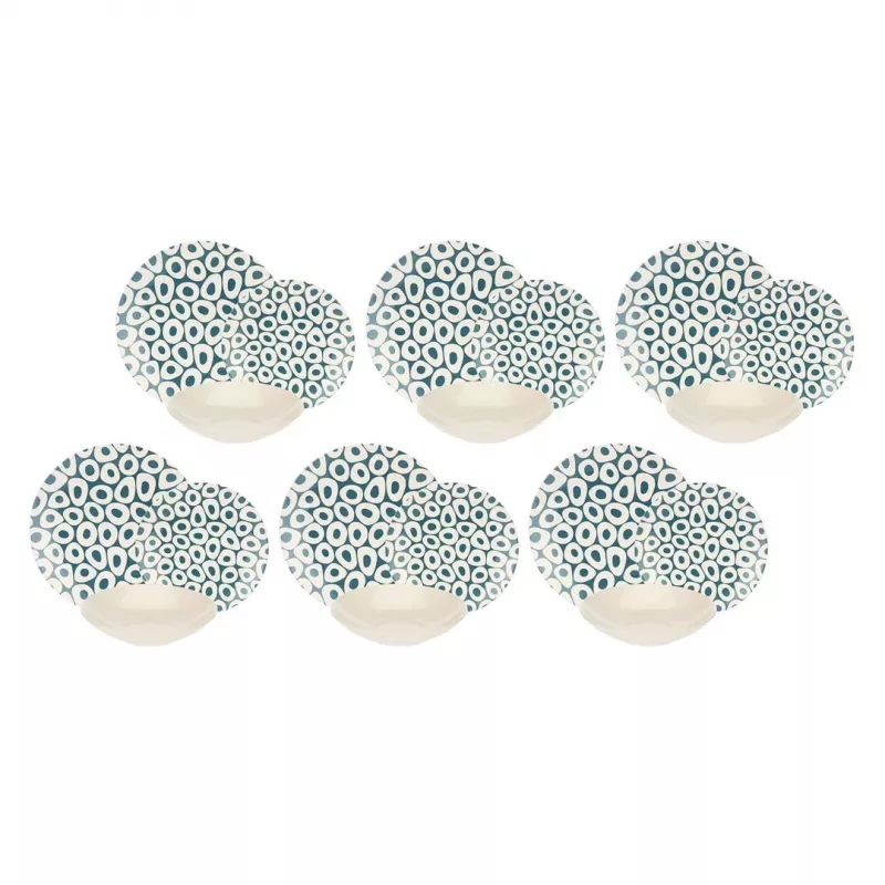 Vajilla para 6 personas Rose&Tulipani R18420TA18 diseño Sea Stones, 18 piezas