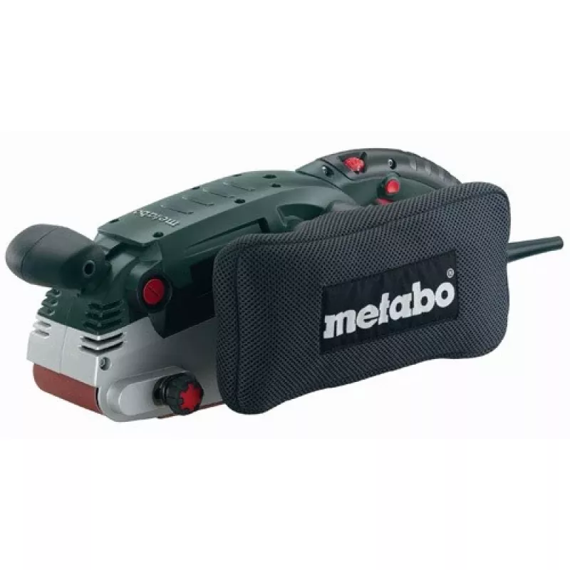 Metabo BAE 75. Lijadora de banda, depósito de polvo tipo bolsa de vacío. Potencia 1010 W, peso 4,7 kg, tamaño de la placa de lijado (AnxPr) 75 x 533 mm, sistema de tensado