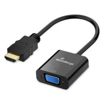 MEDIARANGE convertidor de vídeo HDMI a VGA HD15 20 cm negro - convertidor - HDMI (MRCS231)