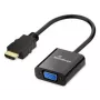 MEDIARANGE convertidor de vídeo HDMI a VGA HD15 20 cm negro - convertidor - HDMI (MRCS231)