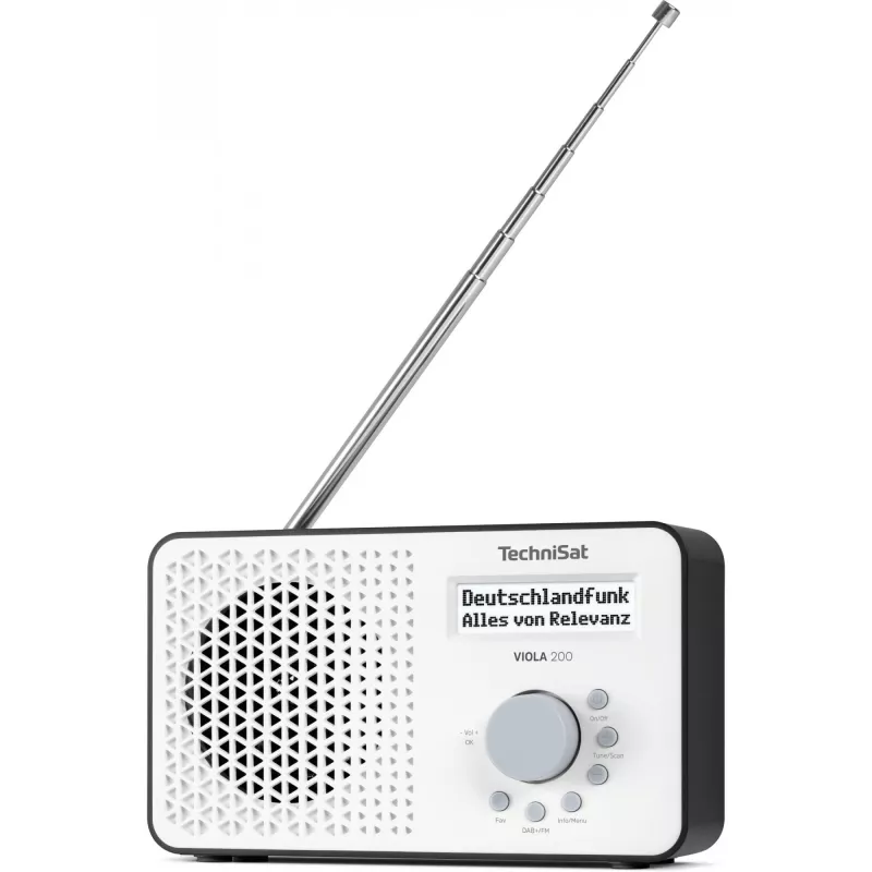 TechniSat VIOLA 200 radiodespertador digital DAB+, blanco/negro