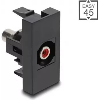 DeLOCK Easy 45 Módulo de toma de corriente 2 x RCA negro rojo conector hembra