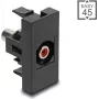 DeLOCK Easy 45 Módulo de toma de corriente 2 x RCA negro rojo conector hembra