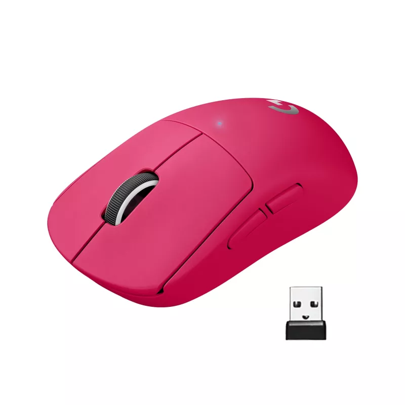 Logitech PRO X SUPERLIGHT ratón inalámbrico magenta ratón (910-005957)