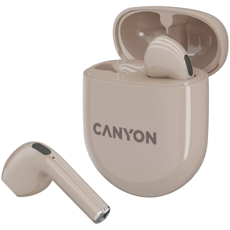 Auriculares Canyon Bluetooth TWS-6 Gaming Mode/BT 5.3 beige retail (CNS-TWS6BE)