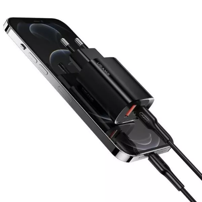 Cargador usams T35 20W PD3 USB-C a USB adaptador de carga rápida