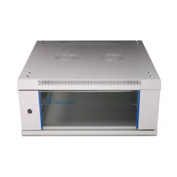 Armario rack Extralink 4U 600x600 gris montaje en pared
