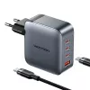 Vention TZ-FETH0-EU cargador GaN de 100 W, 3x USB-C + 1x USB-A, con cable USB-C a USB-C de 1 m