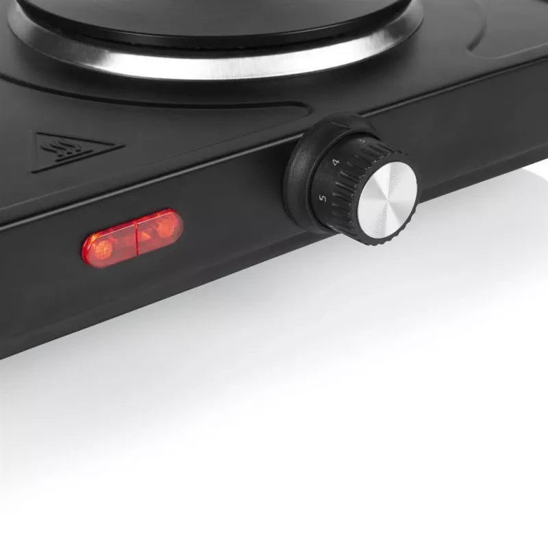 Placa de cocina eléctrica Tristar KP-6152 — 2 zonas de cocción, control táctil, negro