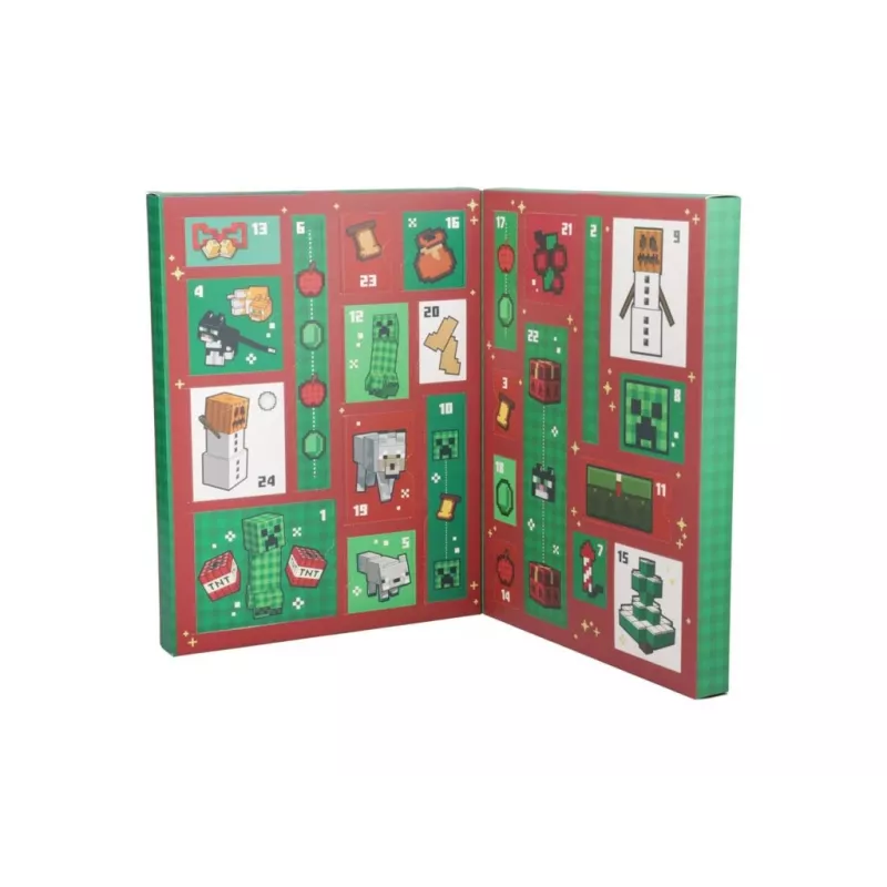 Calendario de adviento Paladone Minecraft Papelería 24 días – set de papelería con 24 artículos sorpresa