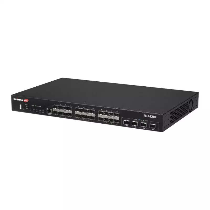 Switch de red EDIMAX FS-5428X — 24 puertos Gigabit SFP, 4 × puertos 10GbE SFP+