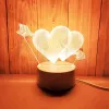 Lámpara de noche Extralink HOME ilusión óptica 3D 'Pierced Hearts' lámpara de mesita USB