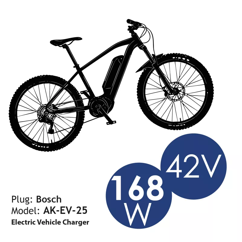Akyga AK-EV-25 Cargador 42V/4A 168W Bosch 1,2m