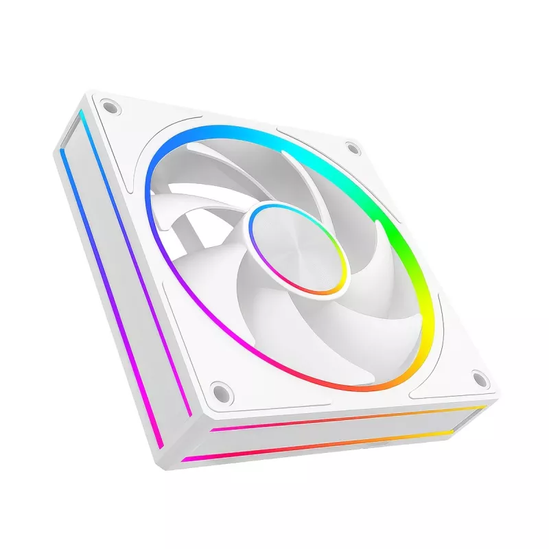 Ventilador de caja MODECOM VOLCANO LOOP 120 ARGB blanco – 120 mm, iluminación ARGB, compatible con PWM, 400–1400 rpm