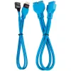Kit de extensión de cables del panel frontal Corsair Premium Sleeved, azul