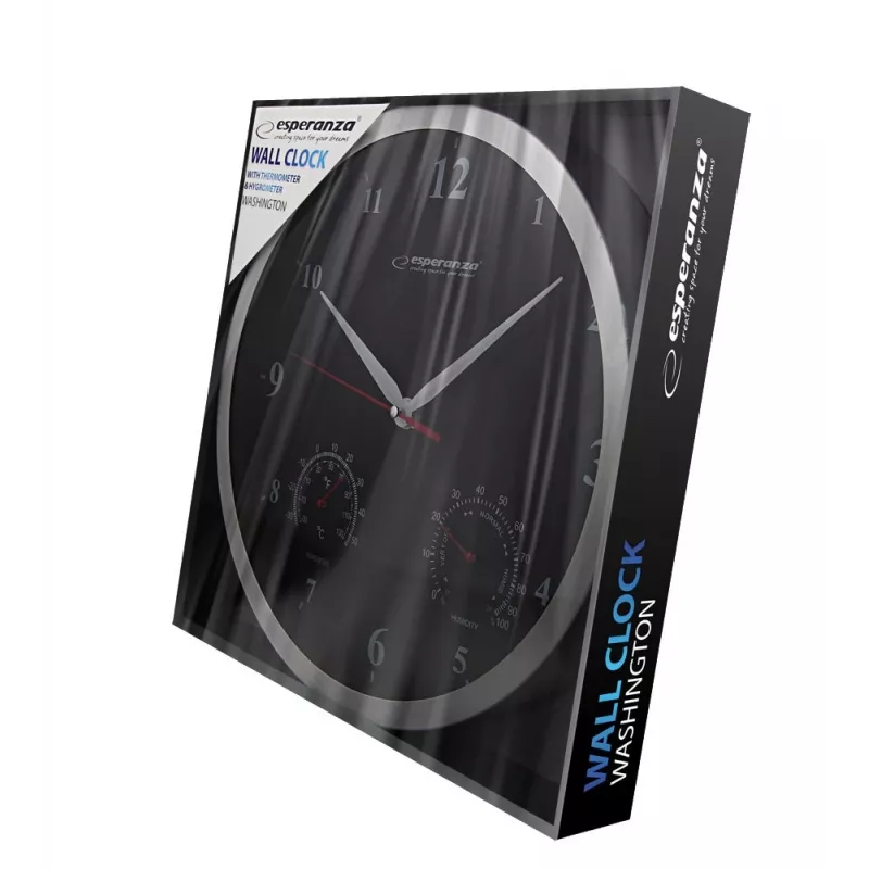 Esperanza Washington EHC008K reloj de pared mecánico, redondo, negro