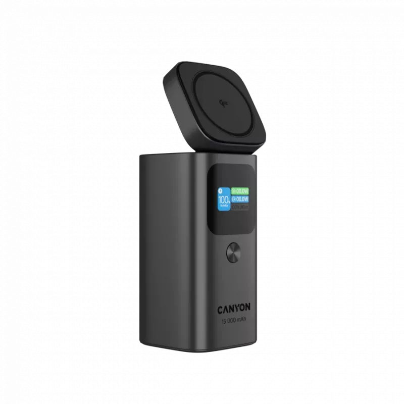 CANYON Batería externa magnética Qi2 OnPower 150 15000mAh Aluminio Gris oscuro