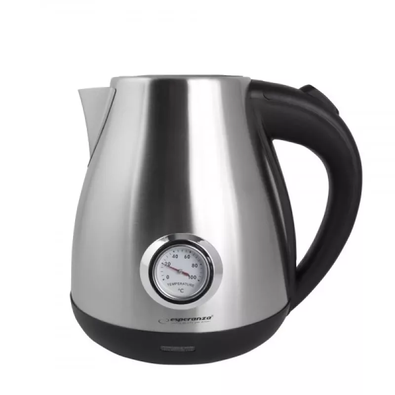 Hervidor ESPERANZA EKK029 — 1,7 L, 2200 W, acero inoxidable y plástico negro