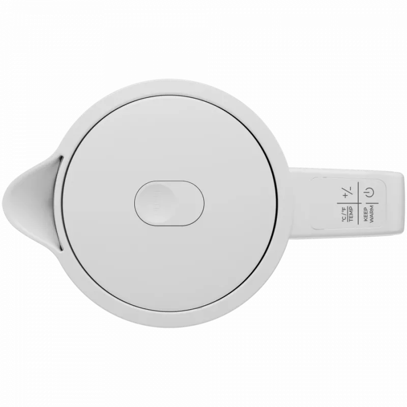 Hervidor de agua eléctrico, blanco, 220-240V, 1850-2200W, 1,7L, función mantener caliente 30 min., 40,60,80,90,100, panel de control en el asa