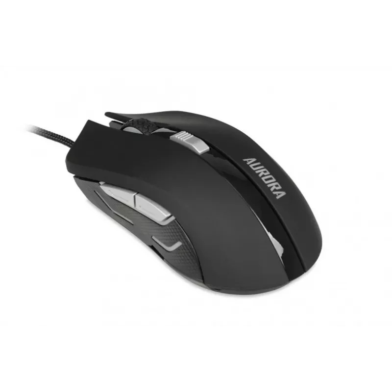 iBox Aurora A-1 IMOGS9031 ratón gaming óptico con cable, 2400 DPI, USB Type-A, RGB, para diestros, negro