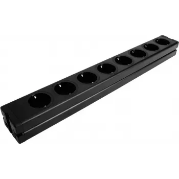 Regleta de enchufes EUROLITE 30240090 — 8 tomas carcasa de aluminio, negro
