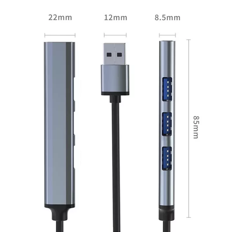 Adaptador HUB USB 3.0 4en1, 4x USB 3.0