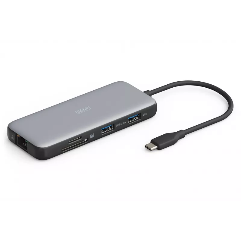 Estación de acoplamiento USB-C Digitus DA-70915 8 en 1 100W Power Delivery