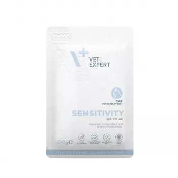 Comida húmeda para gatos VETEXPERT Veterinary Diet Sensitivity bolsa 100 g — jabalí, sin cereales, gatos adultos