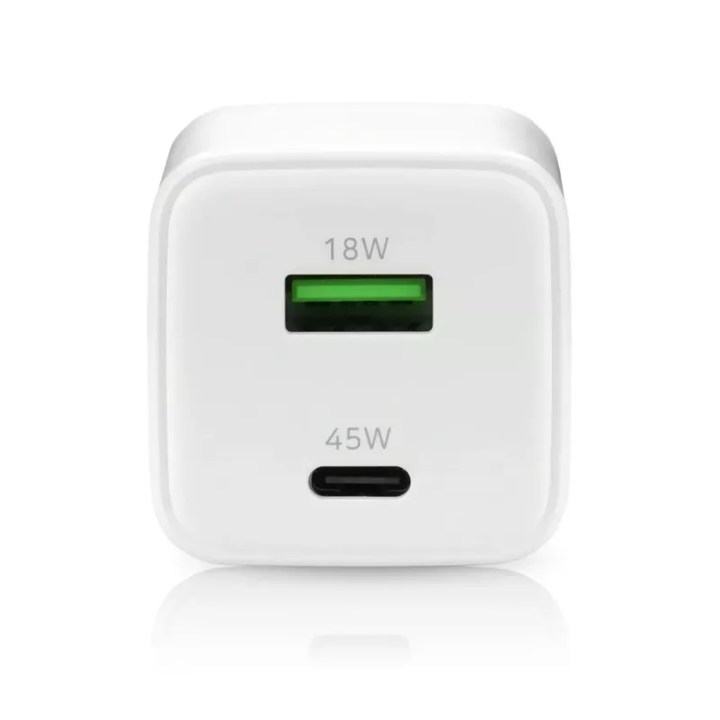 Cargador de pared everActive SC-450Q 45W 1×USB-C 1×USB-A blanco