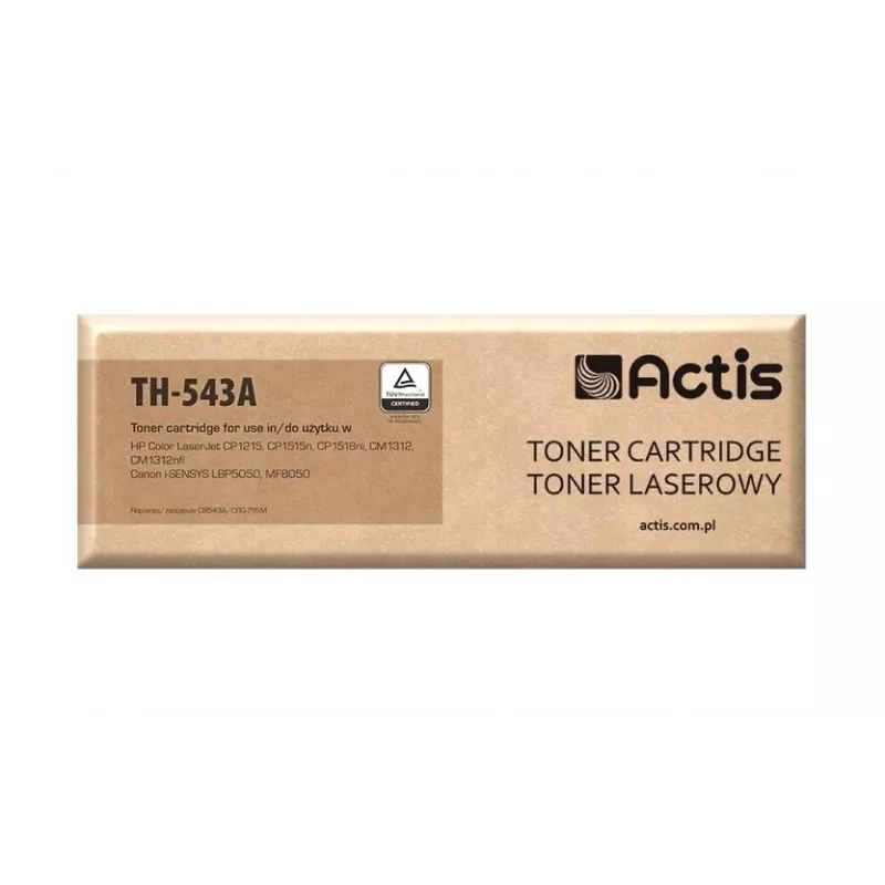 Tóner Actis TH-543A (compatible con HP 125A CB543A, Canon CRG-716M; estándar; 1500 páginas; magenta)
