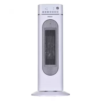 Calefactor cerámico eléctrico NOVEEN PTC3000, 2000 W (1200 W mín.), indicador LED, temporizador, mando a distancia, oscilación, blanco