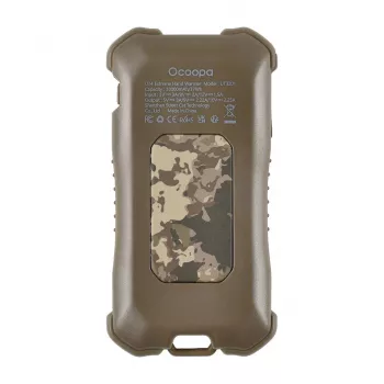 Calefactor eléctrico Ocoopa UT3201 Camouflage — Calefactor cerámico portátil con batería externa de 10.000 mAh y hasta 18 horas de funcionamiento