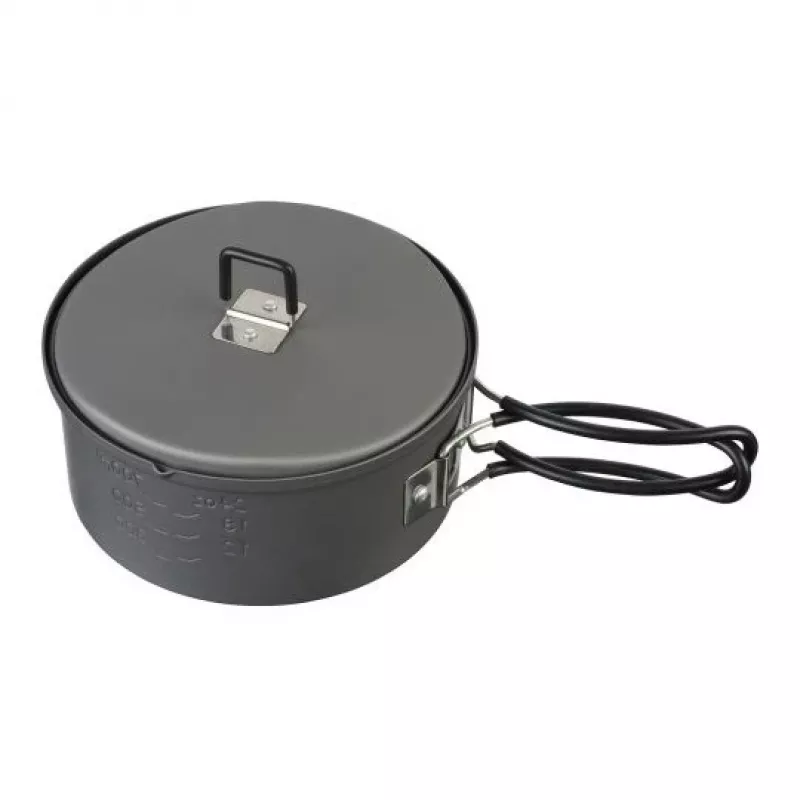 Menaje de camping ESBIT PT1100HA – olla de aluminio 1,1 L, Ø14,8 cm, 227 g, negra
