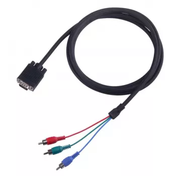 Cable VGA a 3×RCA SBOX VGA-1022 M/M 2 m, conector macho VGA a tres RCA compuesto, 2 metros de longitud